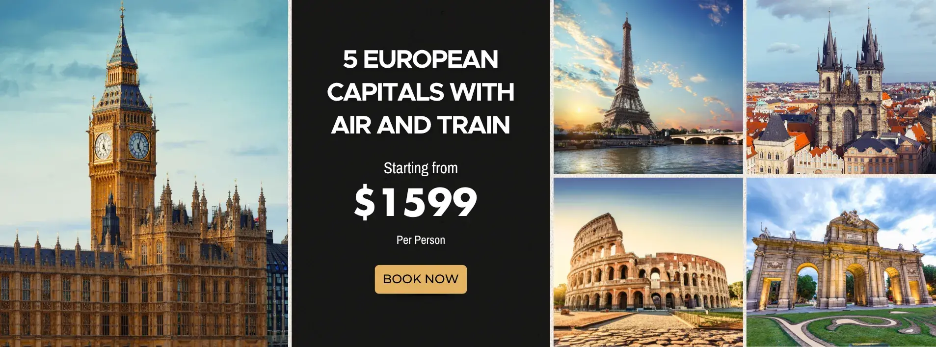 5 European Capitals W/Air and Train