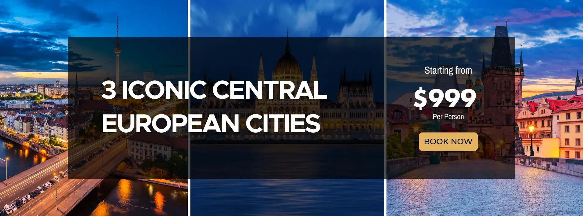 3 Iconic Central European Cities W/Air and Tours