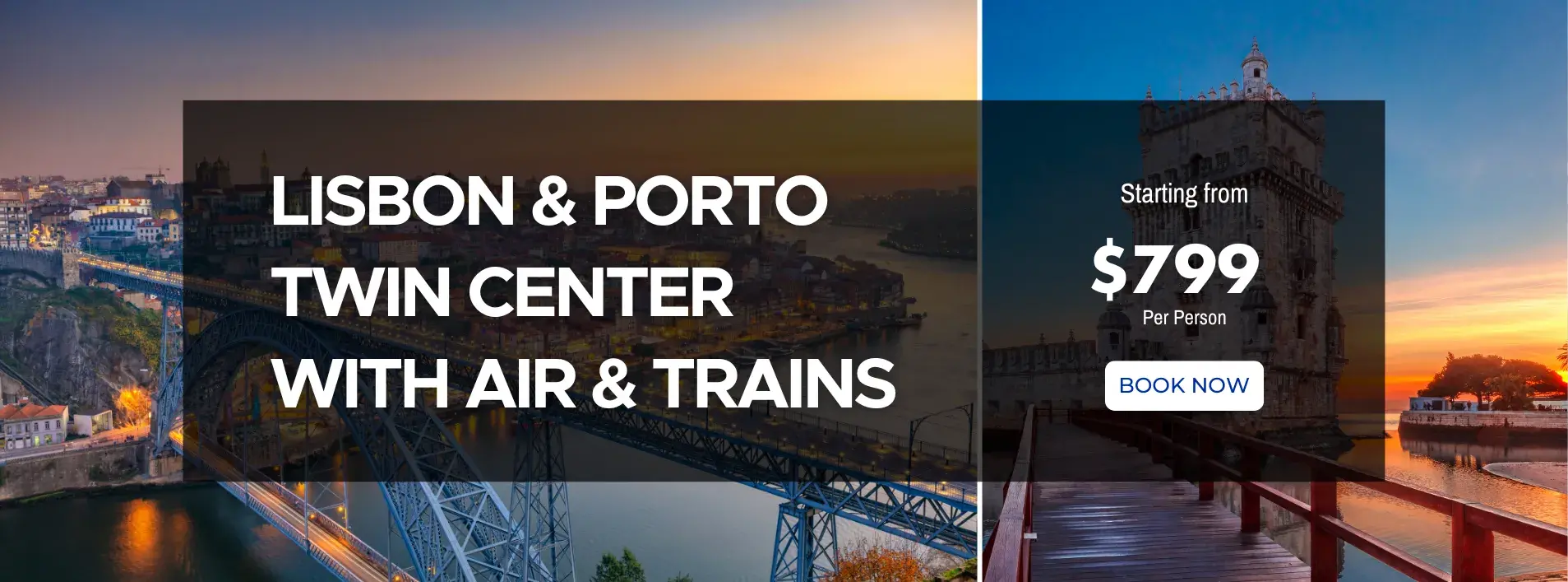 Lisbon and Porto Twin Center W/Air and Trains