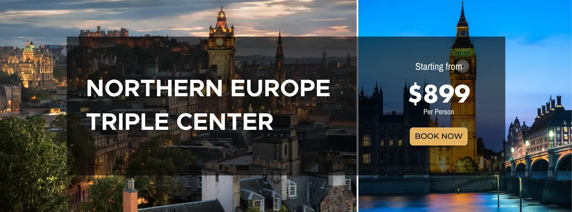 Northern Europe Triple Center Getaway W/Air