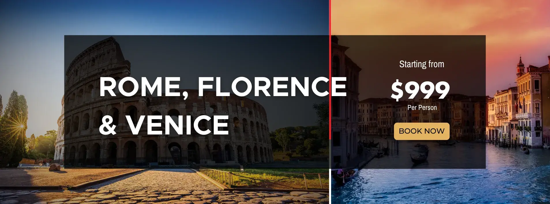 Iconic Italian Cities Rome Florence and Venice W/Air and trains