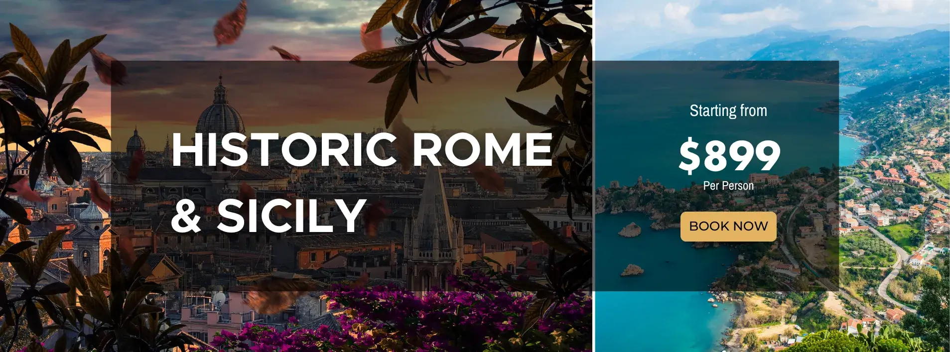 Historic Rome & Sicily Twin Center W/Air