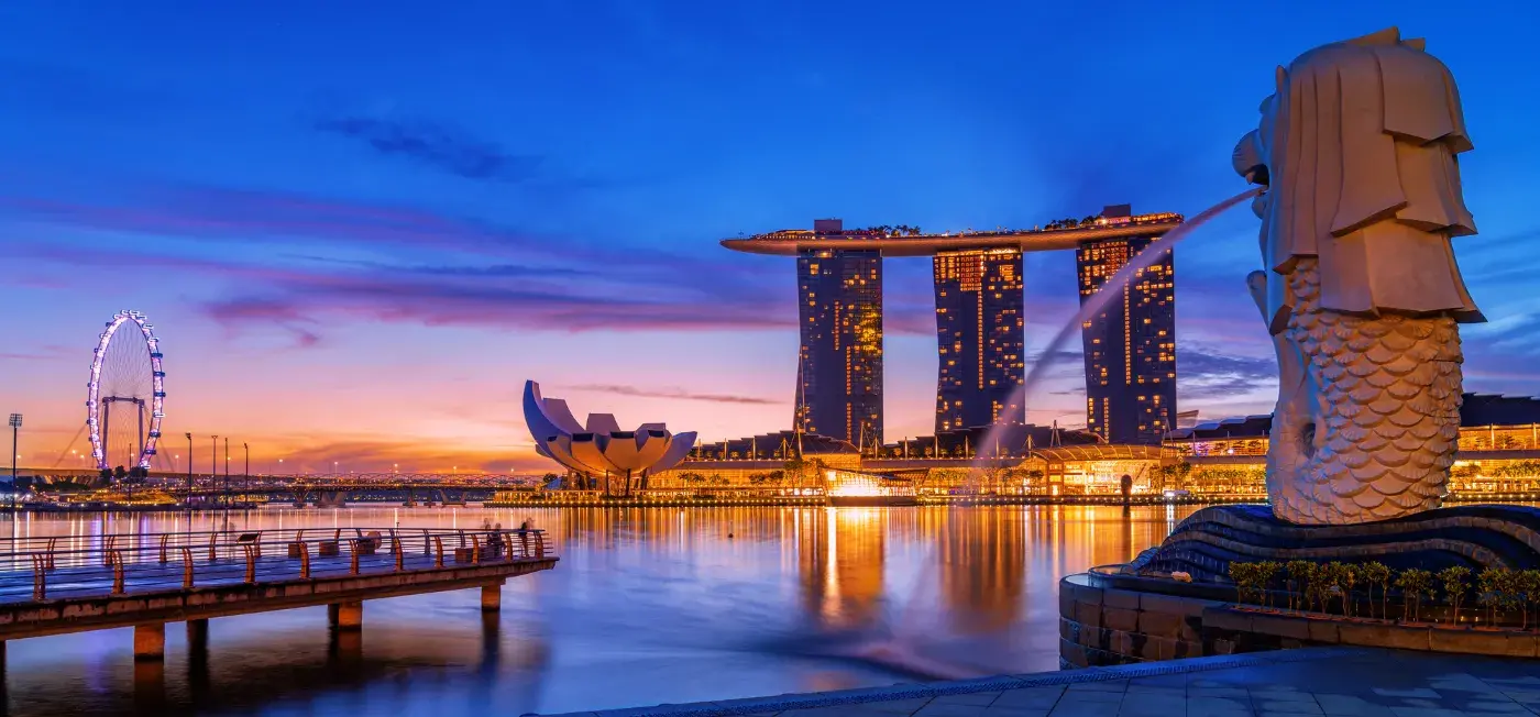 Merlion Park View of Singapore, Malaysia