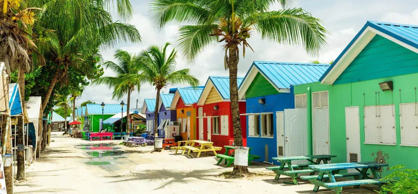 Colorful Buildings view of Beach View Hotel Barbados Caribbean