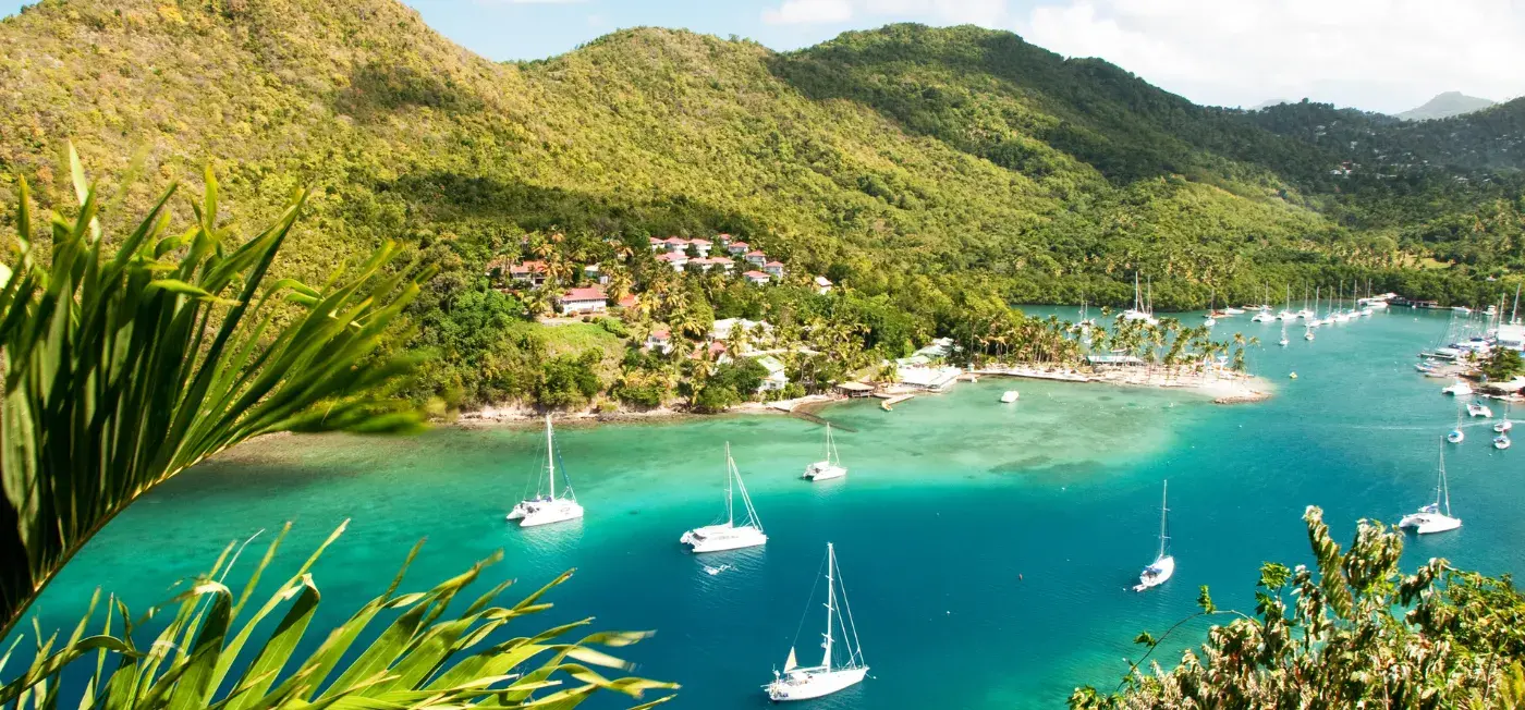 Marigot Bay view of Bel Jou Hotel Castries, St Lucia