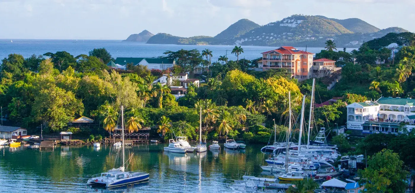 Marigot Bay view of Bel Jou Hotel Castries, St Lucia